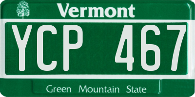 VT license plate YCP467