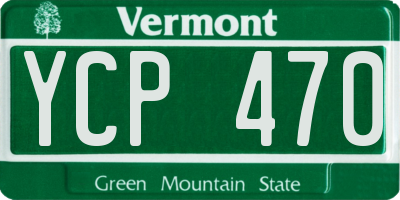 VT license plate YCP470
