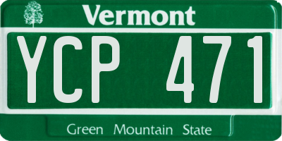 VT license plate YCP471