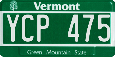 VT license plate YCP475