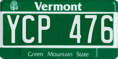 VT license plate YCP476