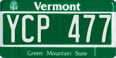 VT license plate YCP477
