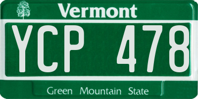 VT license plate YCP478
