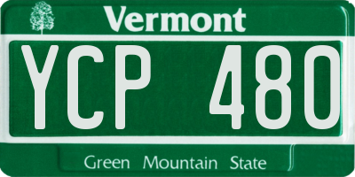 VT license plate YCP480
