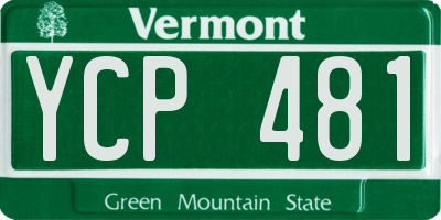 VT license plate YCP481