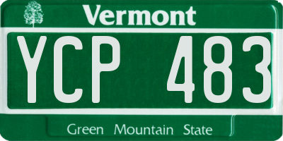 VT license plate YCP483