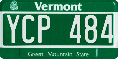 VT license plate YCP484