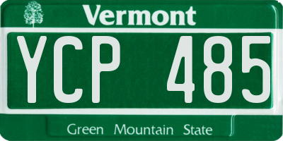 VT license plate YCP485