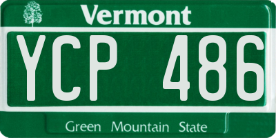 VT license plate YCP486