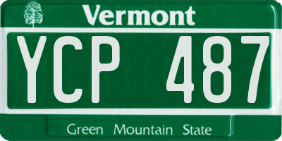 VT license plate YCP487