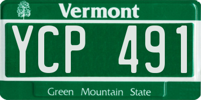 VT license plate YCP491