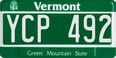 VT license plate YCP492