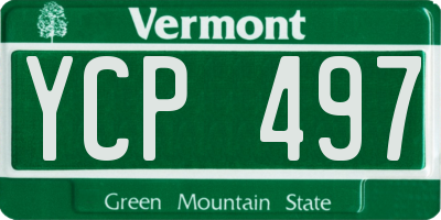 VT license plate YCP497