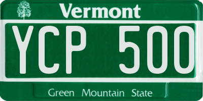 VT license plate YCP500
