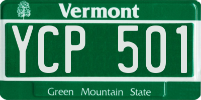 VT license plate YCP501