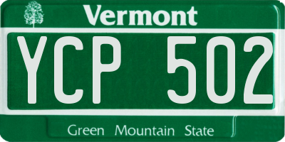 VT license plate YCP502