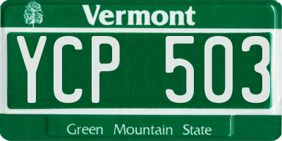 VT license plate YCP503