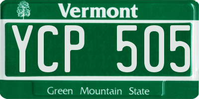 VT license plate YCP505