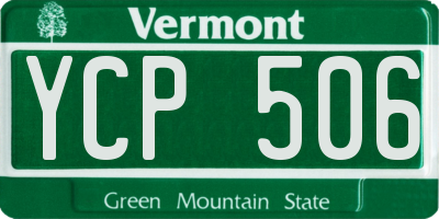 VT license plate YCP506