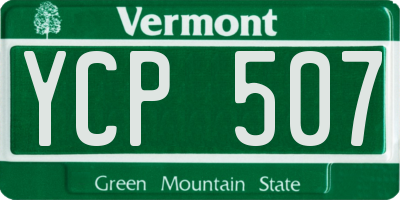 VT license plate YCP507
