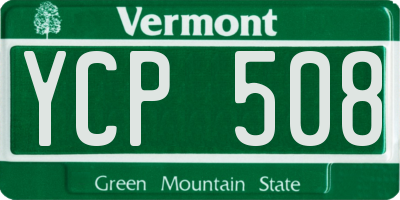 VT license plate YCP508