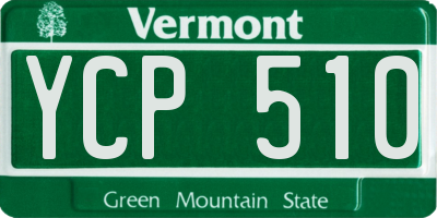 VT license plate YCP510