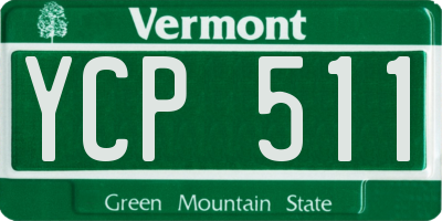 VT license plate YCP511