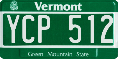 VT license plate YCP512