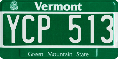 VT license plate YCP513