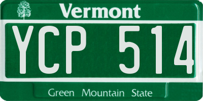 VT license plate YCP514