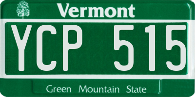 VT license plate YCP515