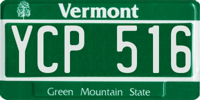 VT license plate YCP516