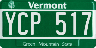 VT license plate YCP517
