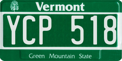VT license plate YCP518