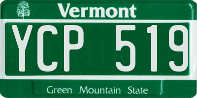 VT license plate YCP519