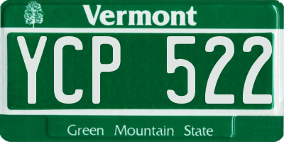 VT license plate YCP522