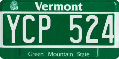VT license plate YCP524