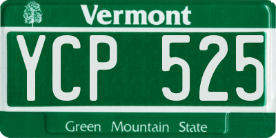 VT license plate YCP525