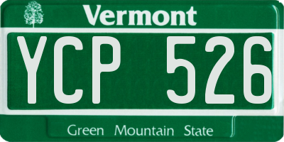 VT license plate YCP526