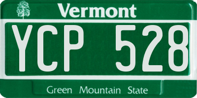 VT license plate YCP528