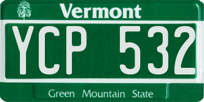 VT license plate YCP532