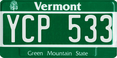 VT license plate YCP533