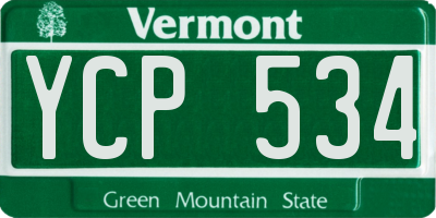VT license plate YCP534