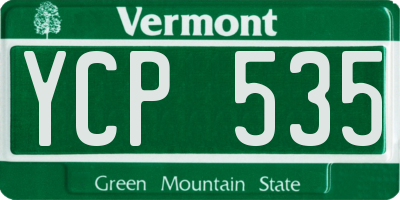 VT license plate YCP535