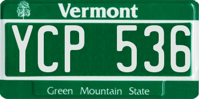 VT license plate YCP536