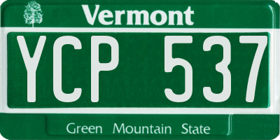 VT license plate YCP537
