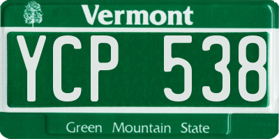 VT license plate YCP538