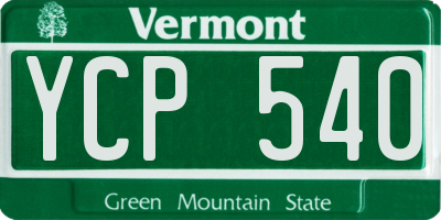 VT license plate YCP540