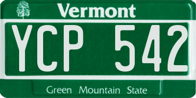 VT license plate YCP542