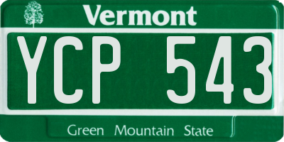 VT license plate YCP543